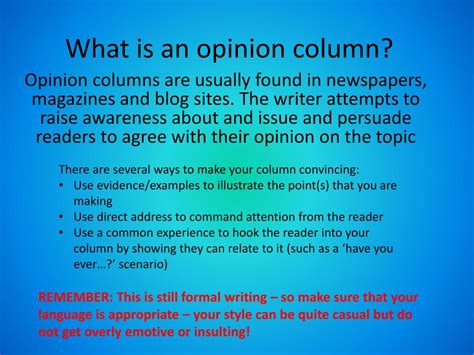BEST OPINION COLUMN .